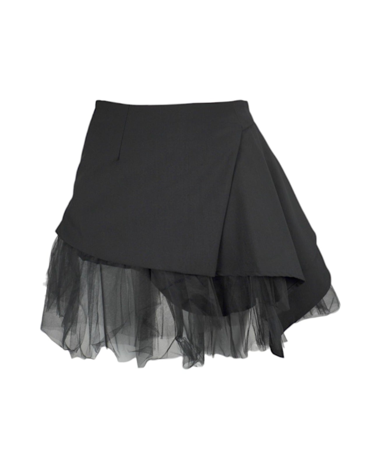 Fustă Scurtă Cu Tulle Stratificat Elegantă