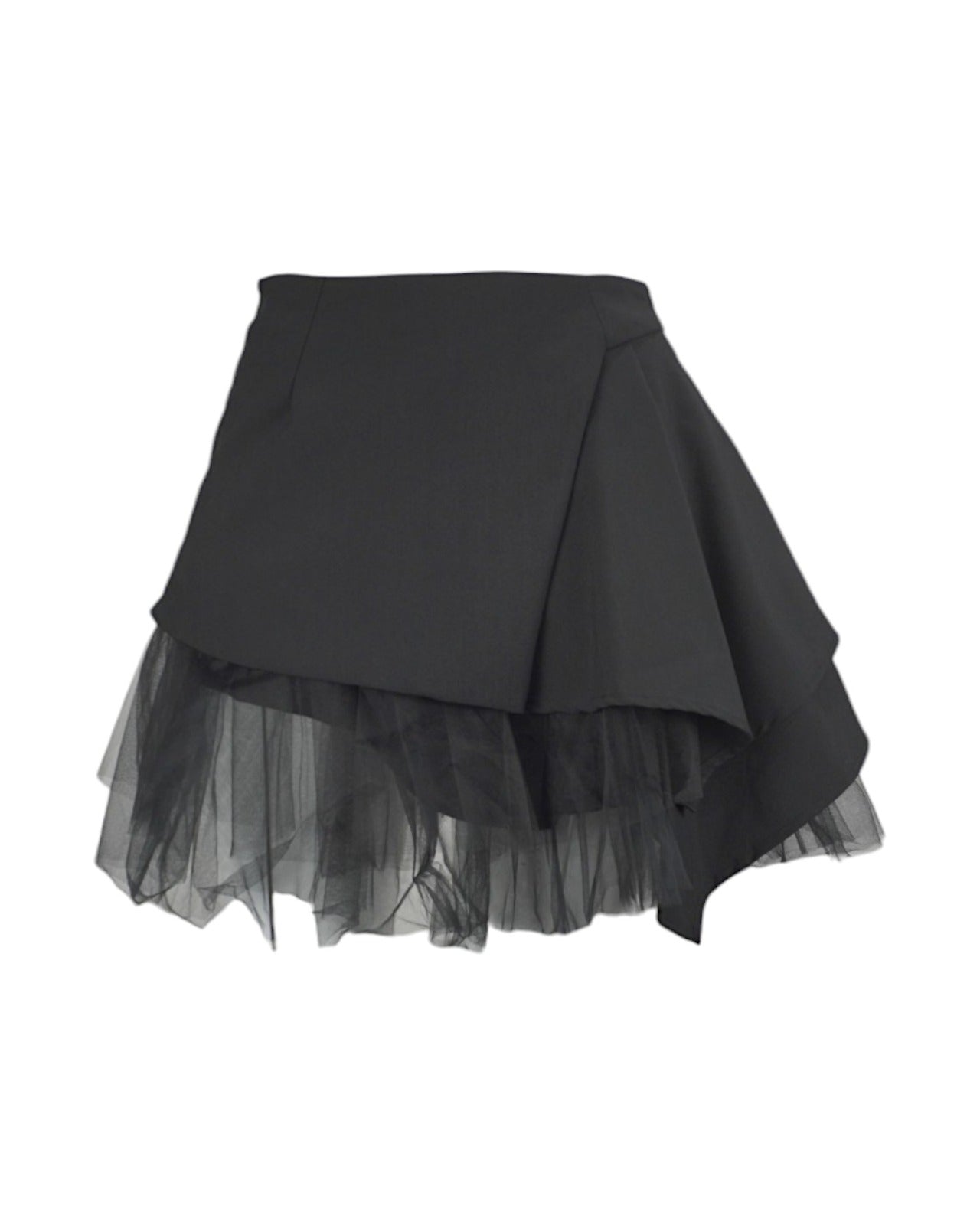 Fustă Scurtă Cu Tulle Stratificat Elegantă