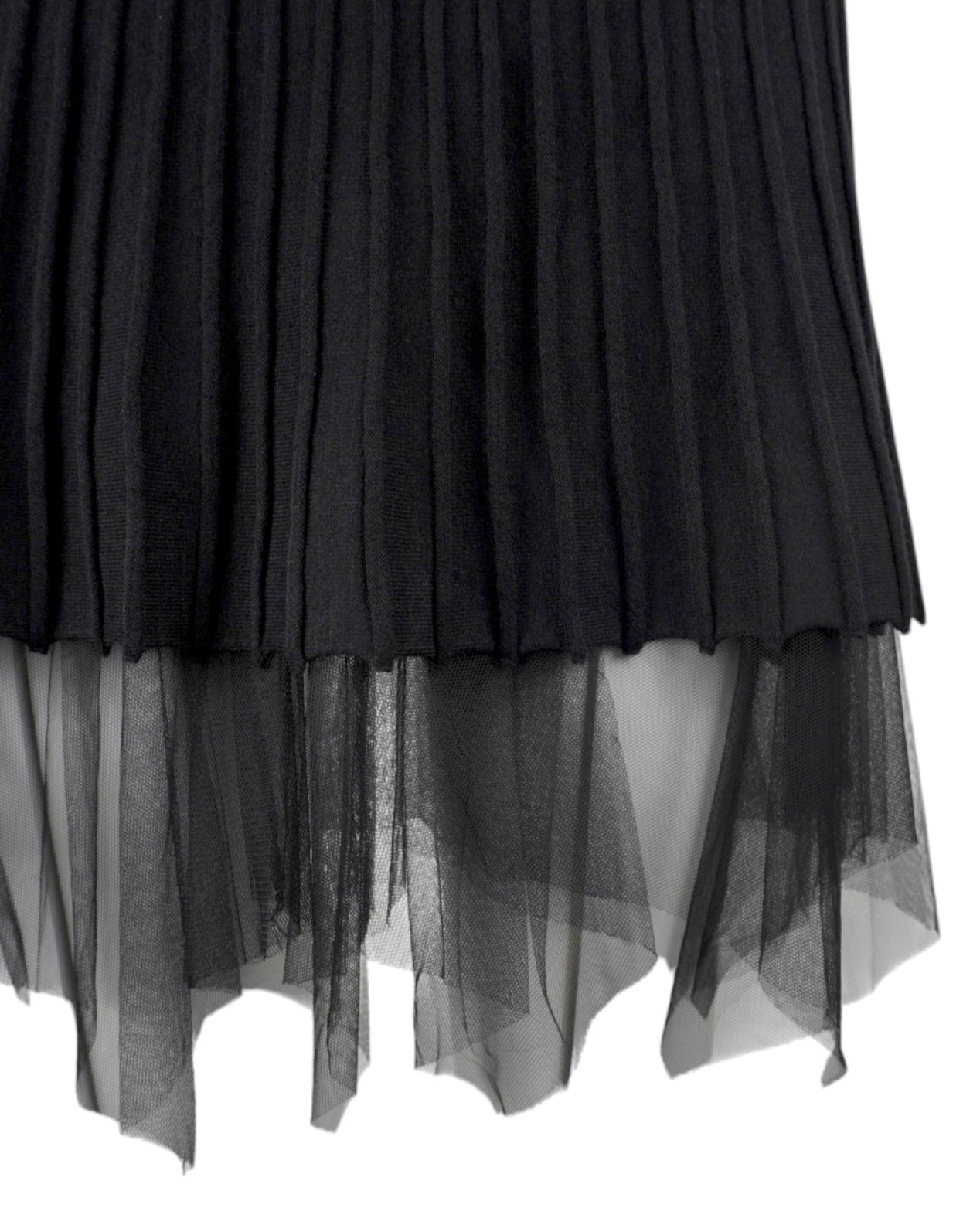 Fusta Scurta Din Tricot Cu Tul Elegant