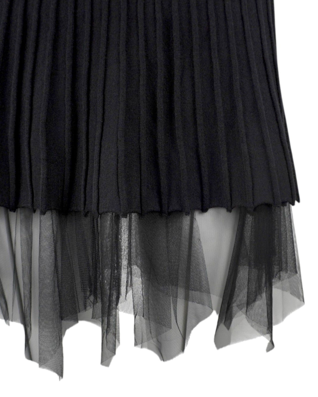Fusta Scurta Din Tricot Cu Tul Elegant
