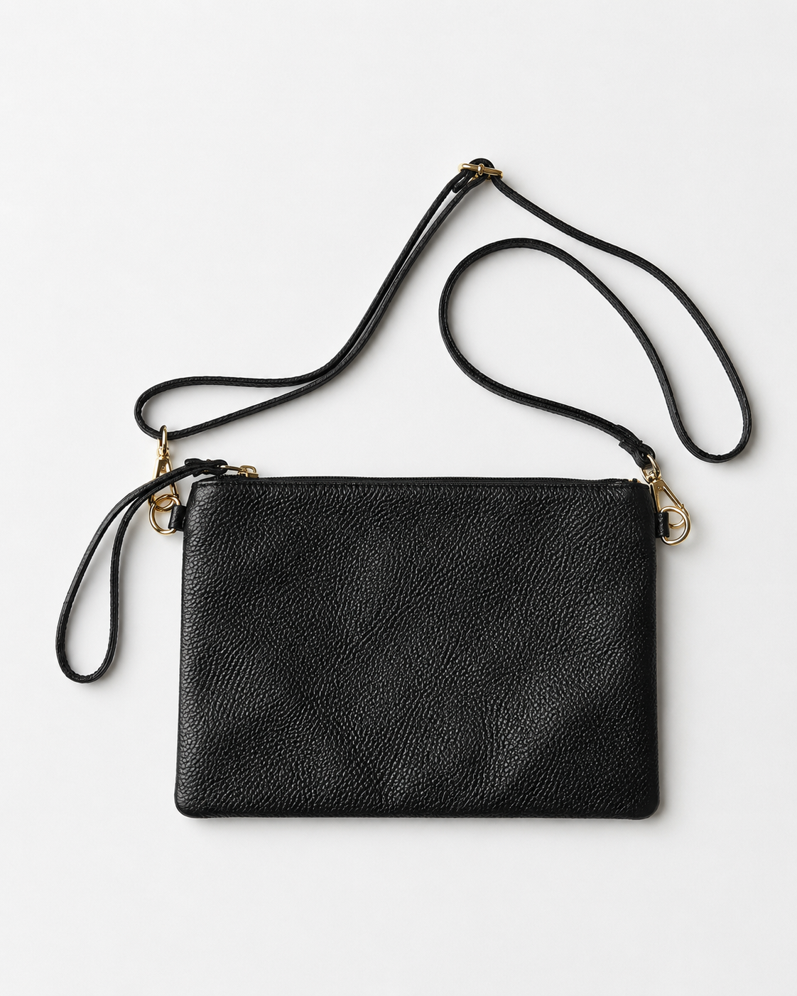 Geantă plic din piele cu bretea crossbody, detaliu