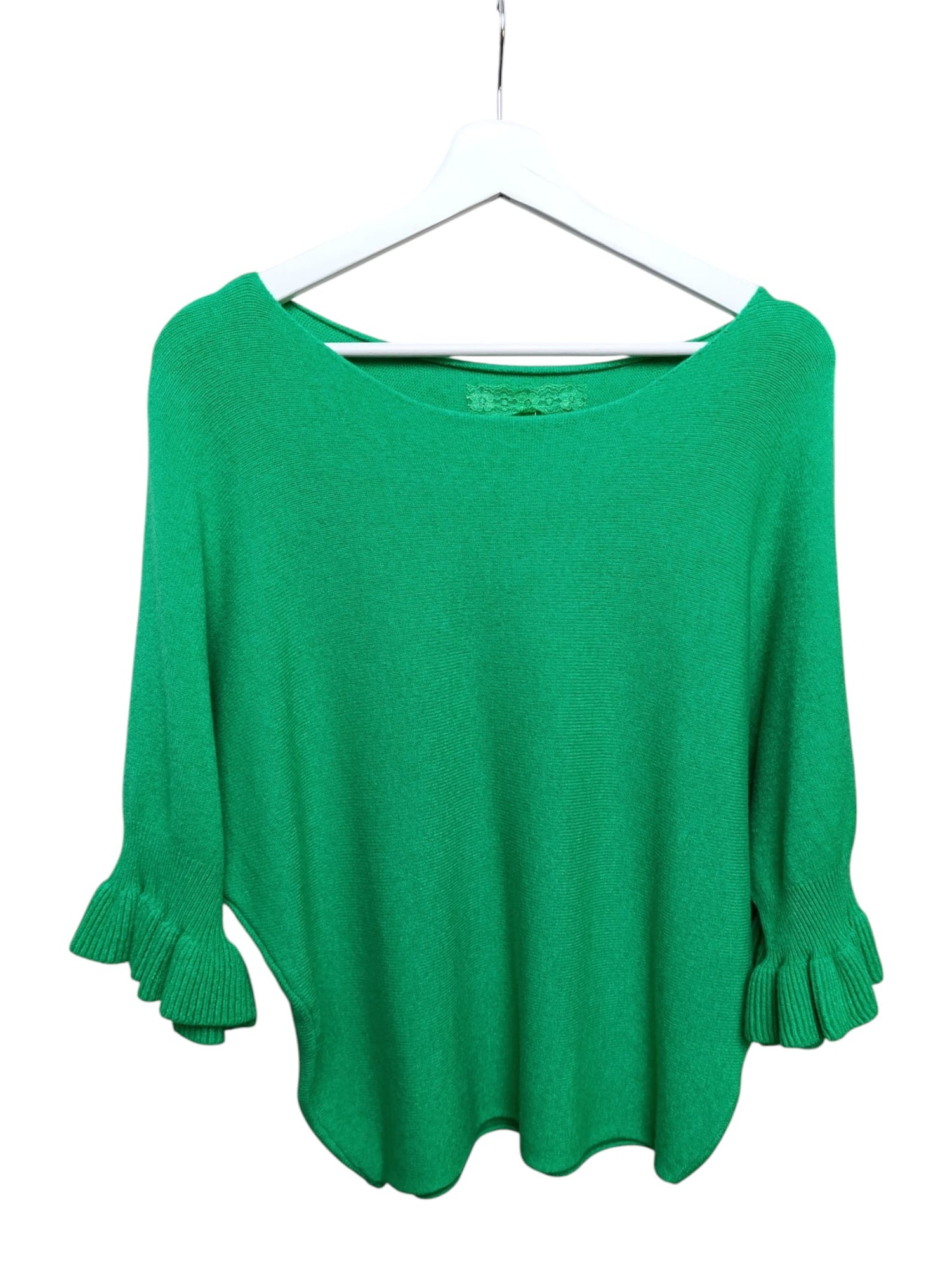 Bluză Din Tricot Soft Cu Mânecă 3/4 Cu Volan