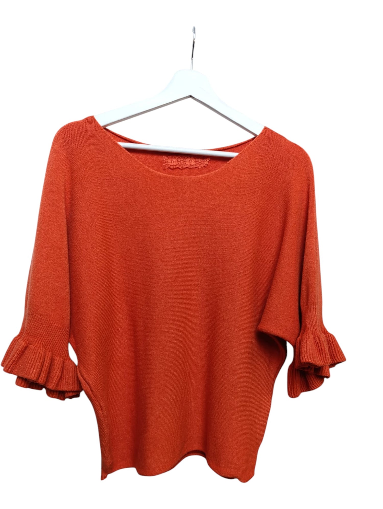 Bluză Din Tricot Soft Cu Mânecă 3/4 Cu Volan