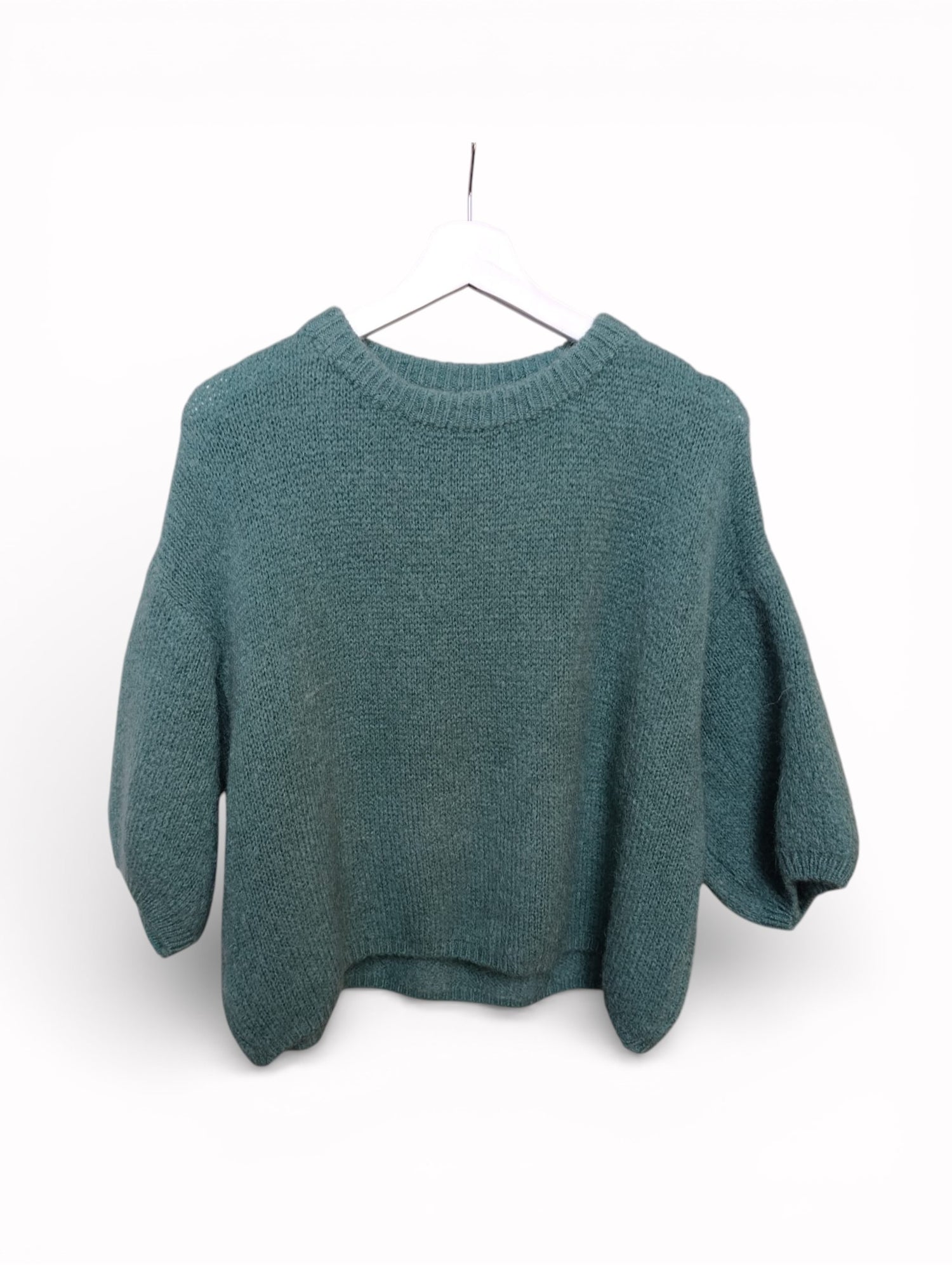 Pulover Cu Mâneca Scurtă Cu Lână Și Kid Mohair