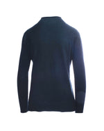 Maletă groasă turtleneck bleumarin, cu croială relaxată și detalii minimaliste.
