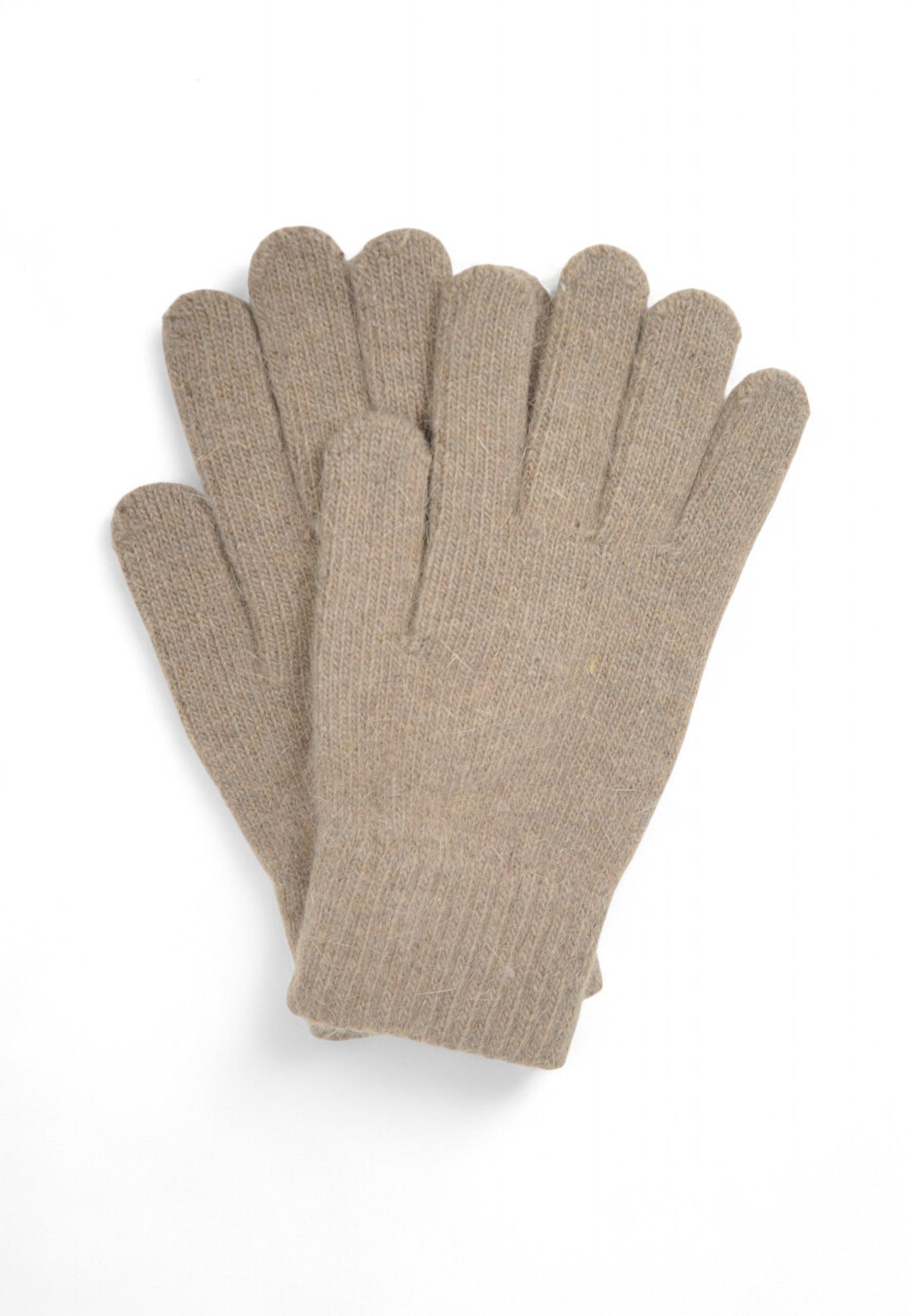 Mănuși pufoase din bumbac, culoare bej, cu textură moale și finisaj delicat, ideale pentru sezonul rece.