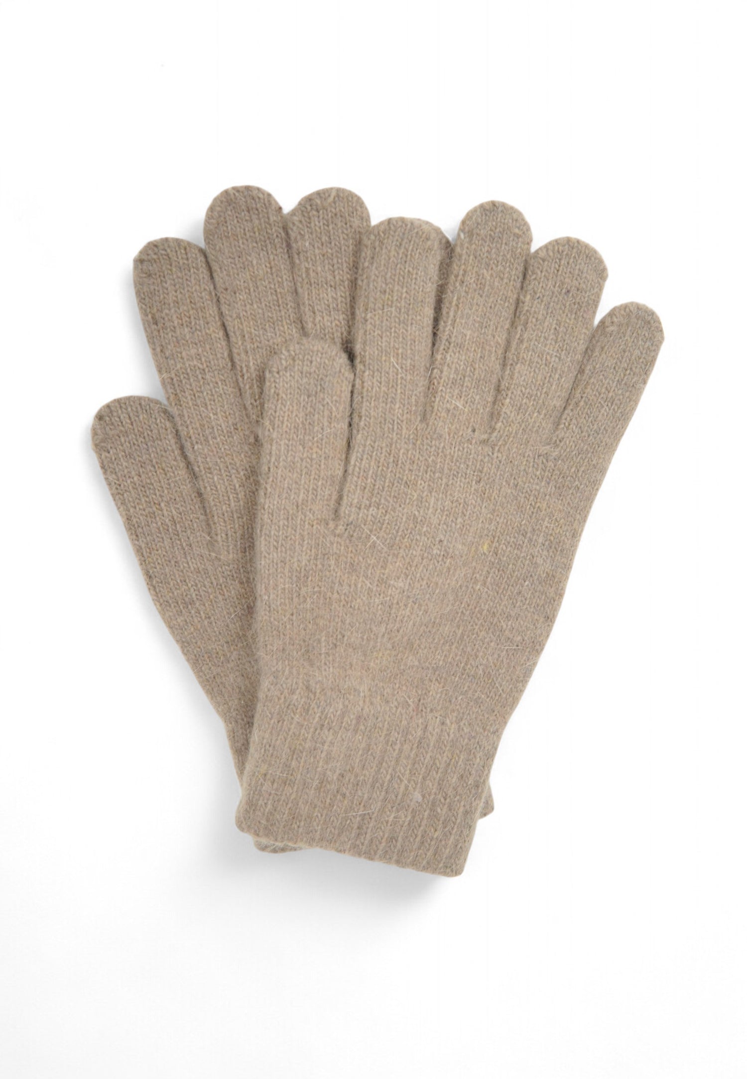 Mănuși pufoase din bumbac, culoare bej, cu textură moale și finisaj delicat, ideale pentru sezonul rece.