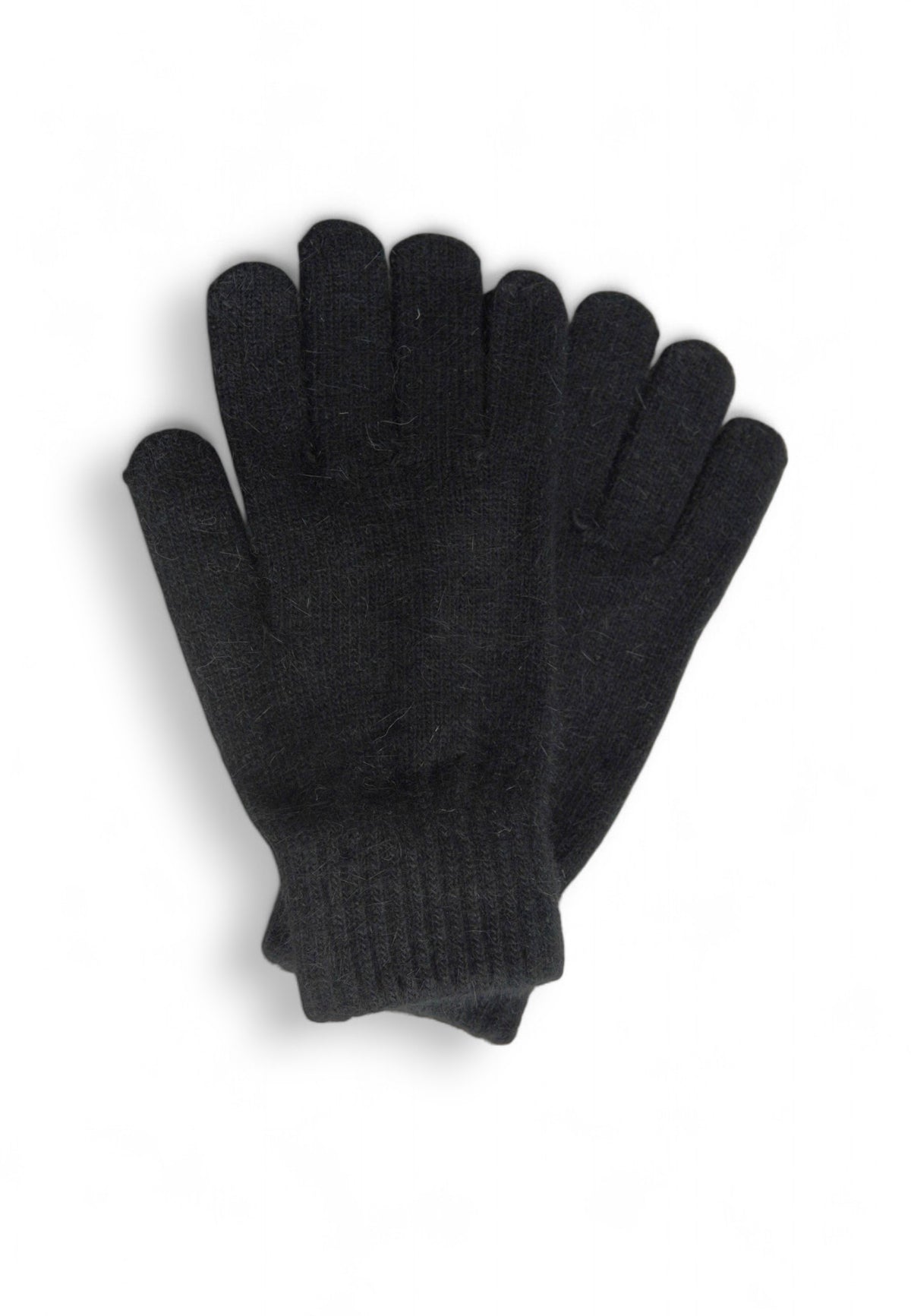 Mănuși pufoase din bumbac, culoare negru, cu textură moale și finisaj delicat, ideale pentru sezonul rece.