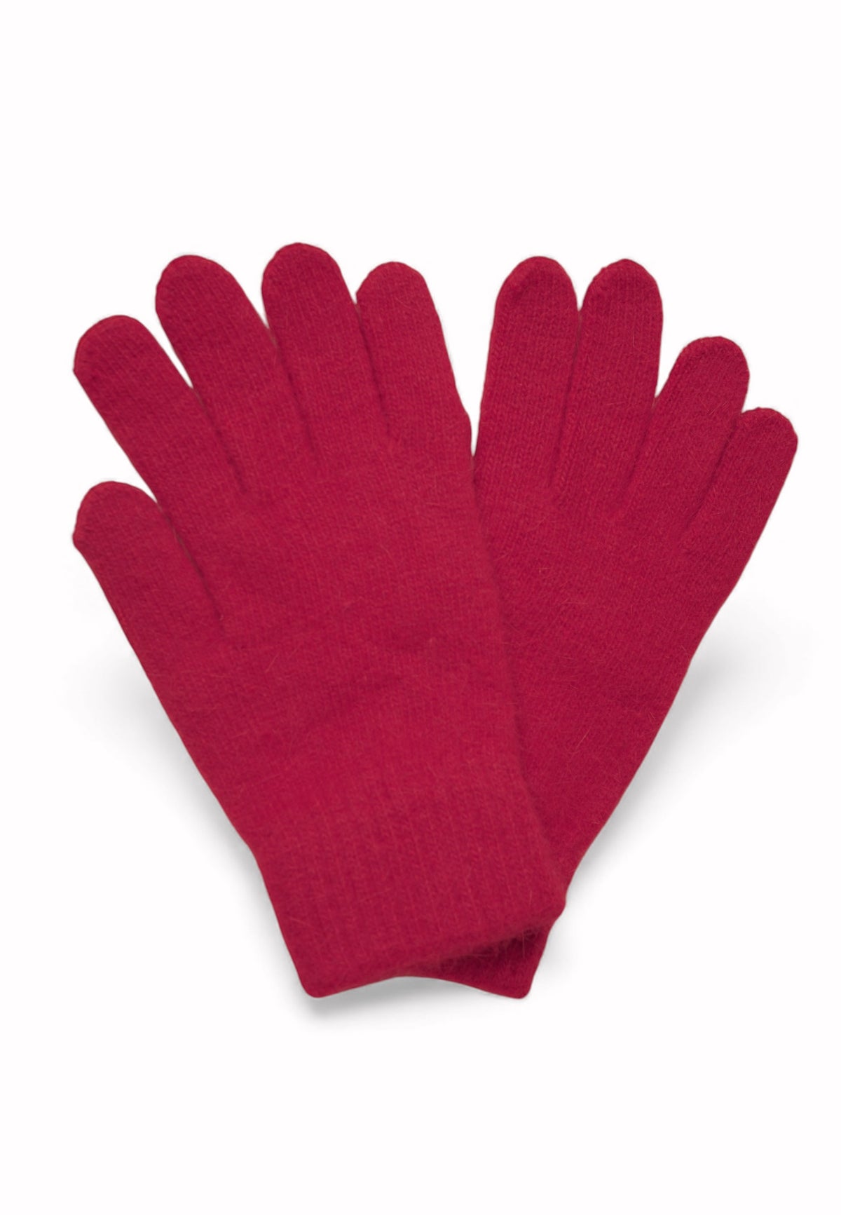 Mănuși din mohair gri deschis, pufoase și confortabile, cu aspect minimalist.