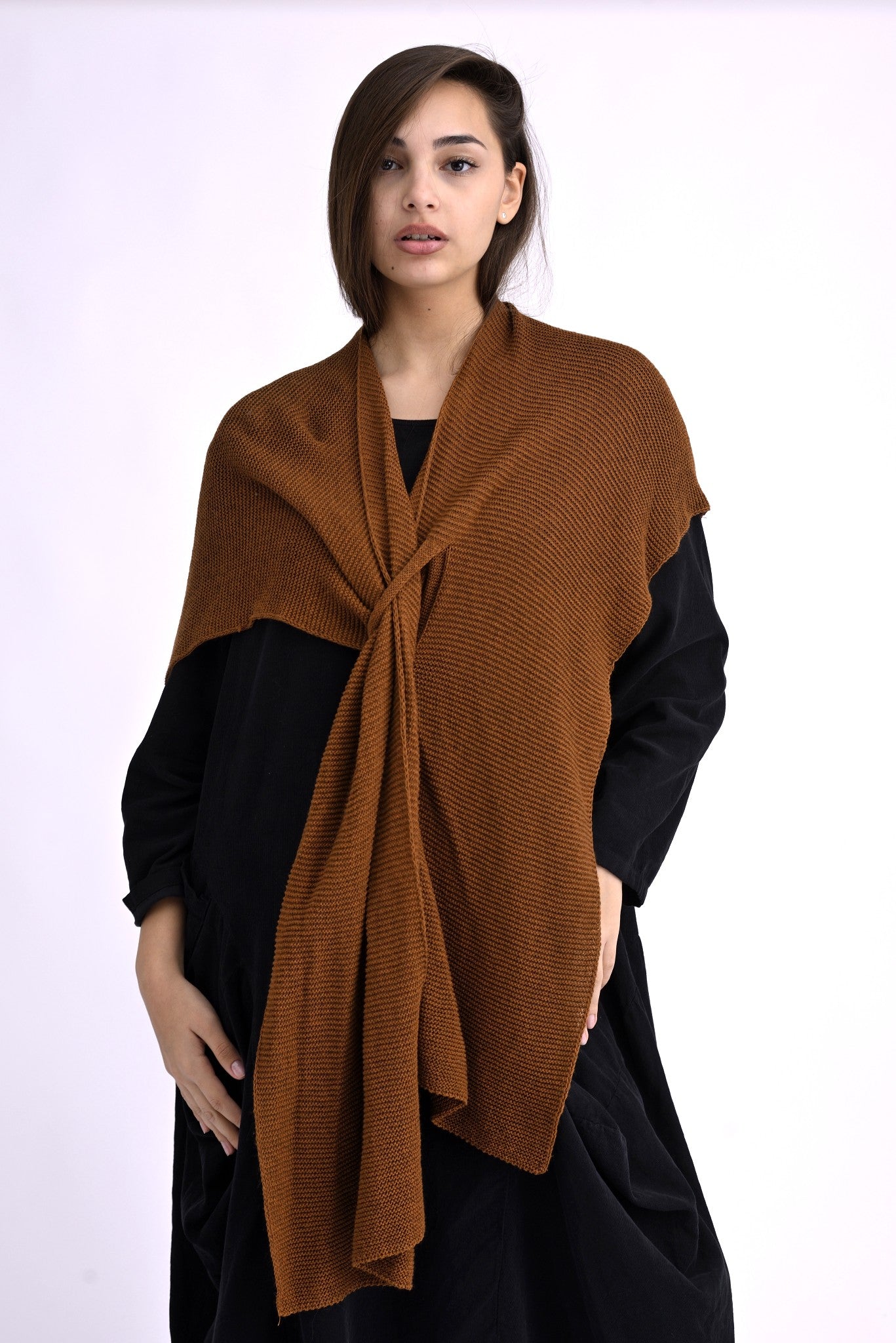 Capă Versatilă Tip Șal cu Lână și Mohair