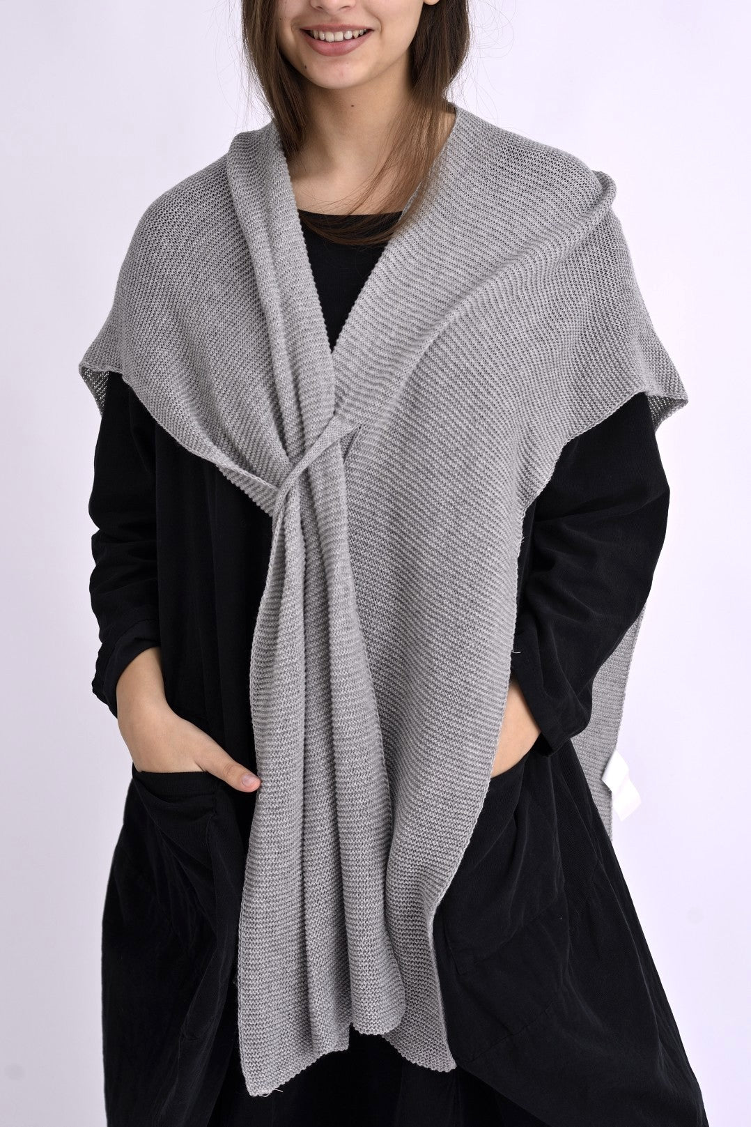 Capă Versatilă Tip Șal cu Lână și Mohair