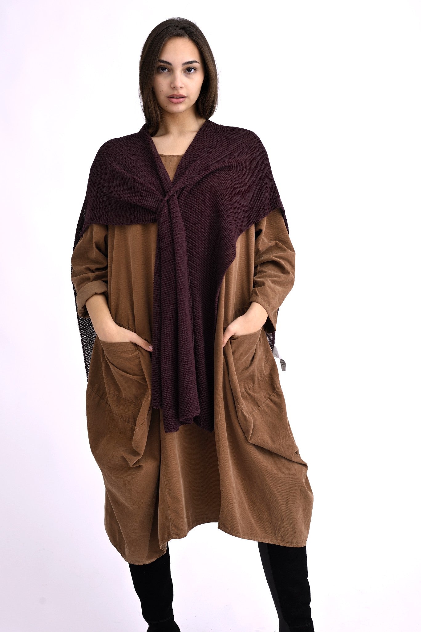 Capă Versatilă Tip Șal cu Lână și Mohair