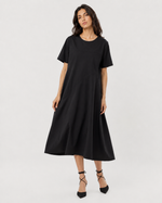Rochie sac din poplin de bumbac, nuanța negru, vedere detaliu, All Above Boutique.