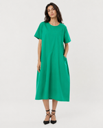 Rochie sac din poplin de bumbac, nuanța verde, All Above Boutique.