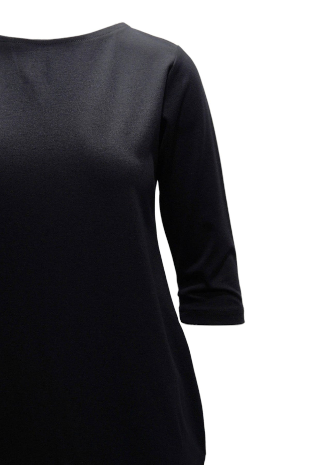 Rochie midi creion cu buzunare și mânecă trei sferturi, în nuanța neagră, detaliu, All Above Boutique