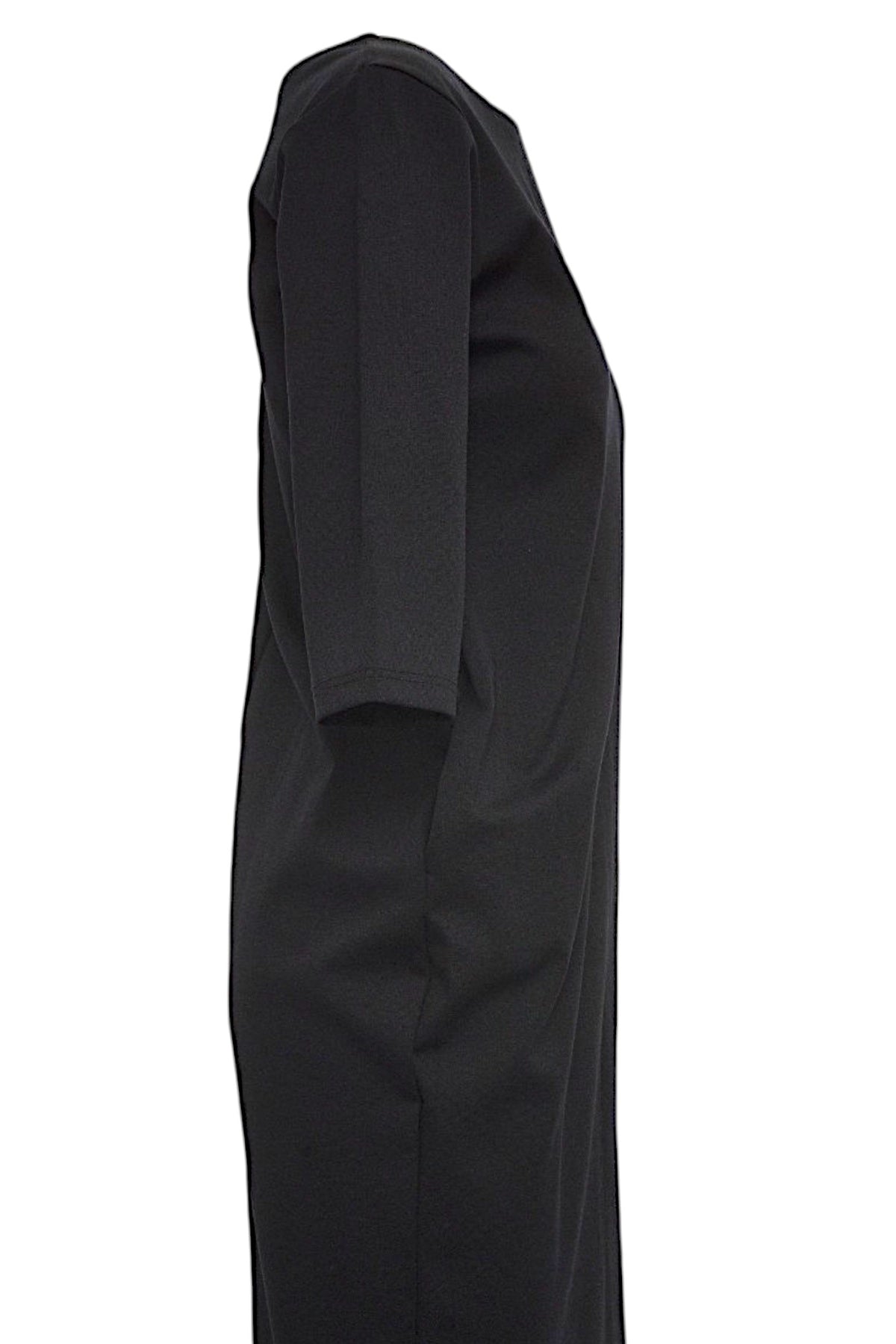 Rochie midi creion cu buzunare și mânecă trei sferturi, în nuanța neagră, vedere laterală, All Above Boutique