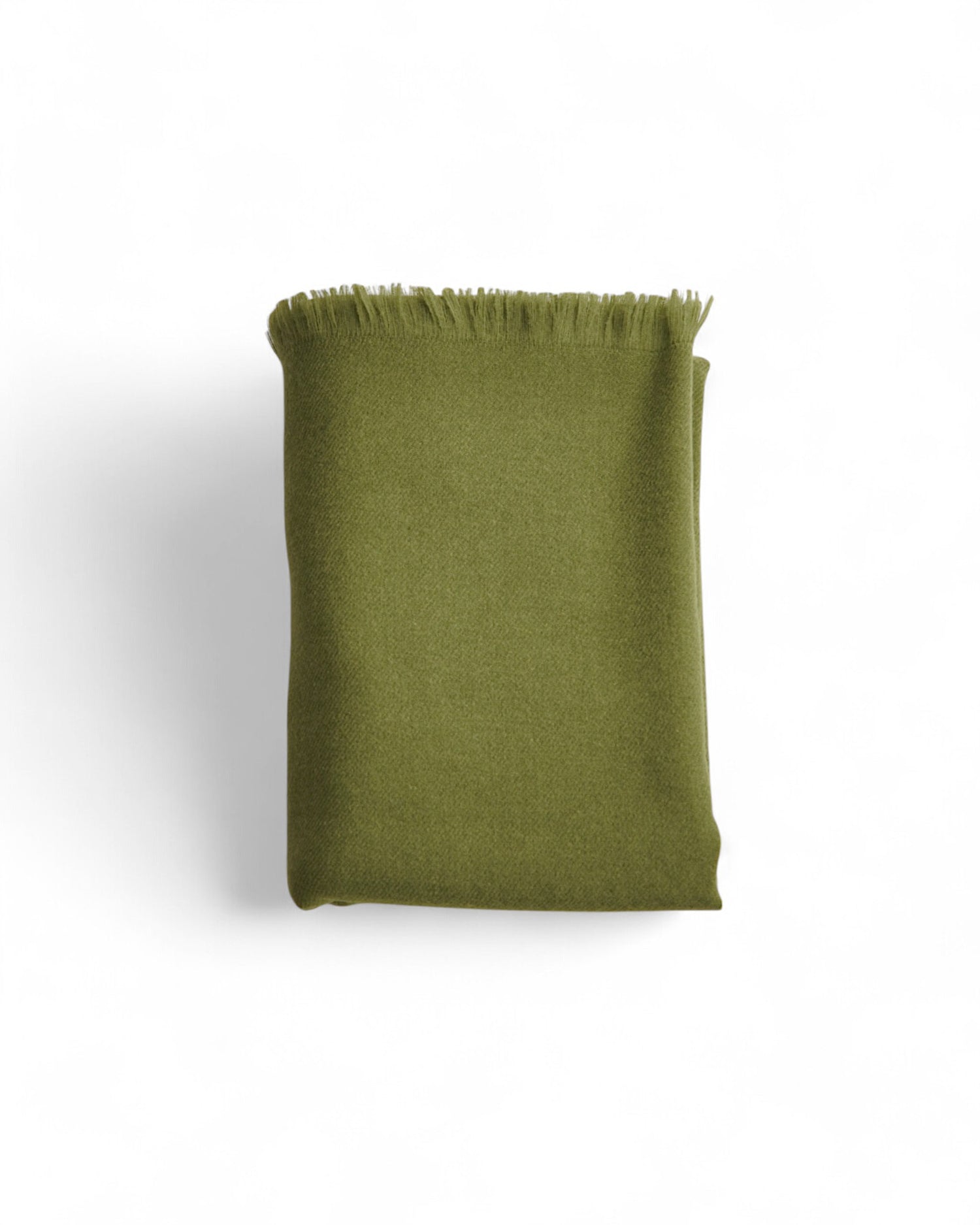 Șal olive uni din tricot soft, confecționat din material călduros cu lână