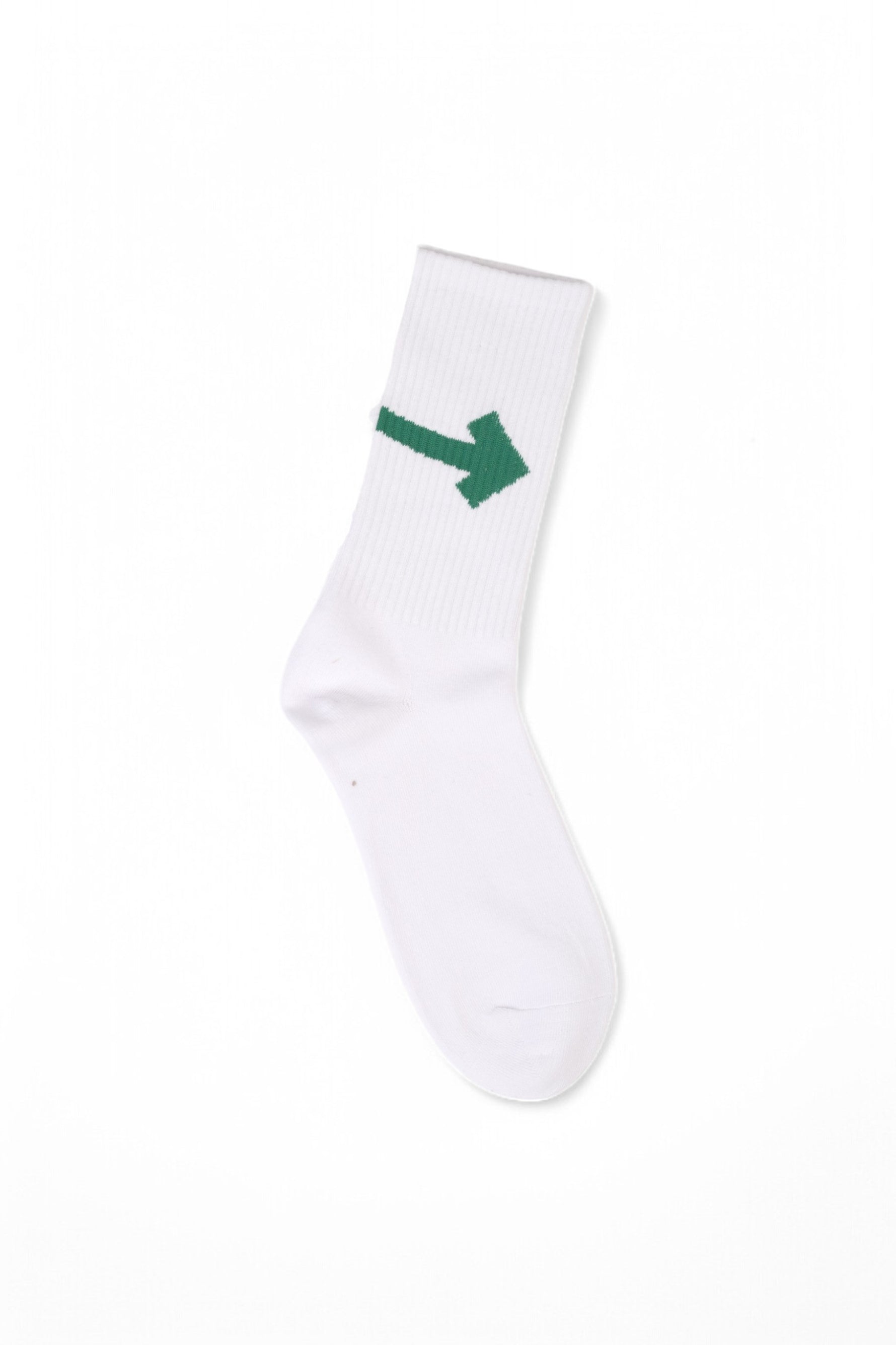  Set de șosete albe CRAZY SOCKS cu model diferit pe fiecare: o săgeată și o foarfecă portocalie.

