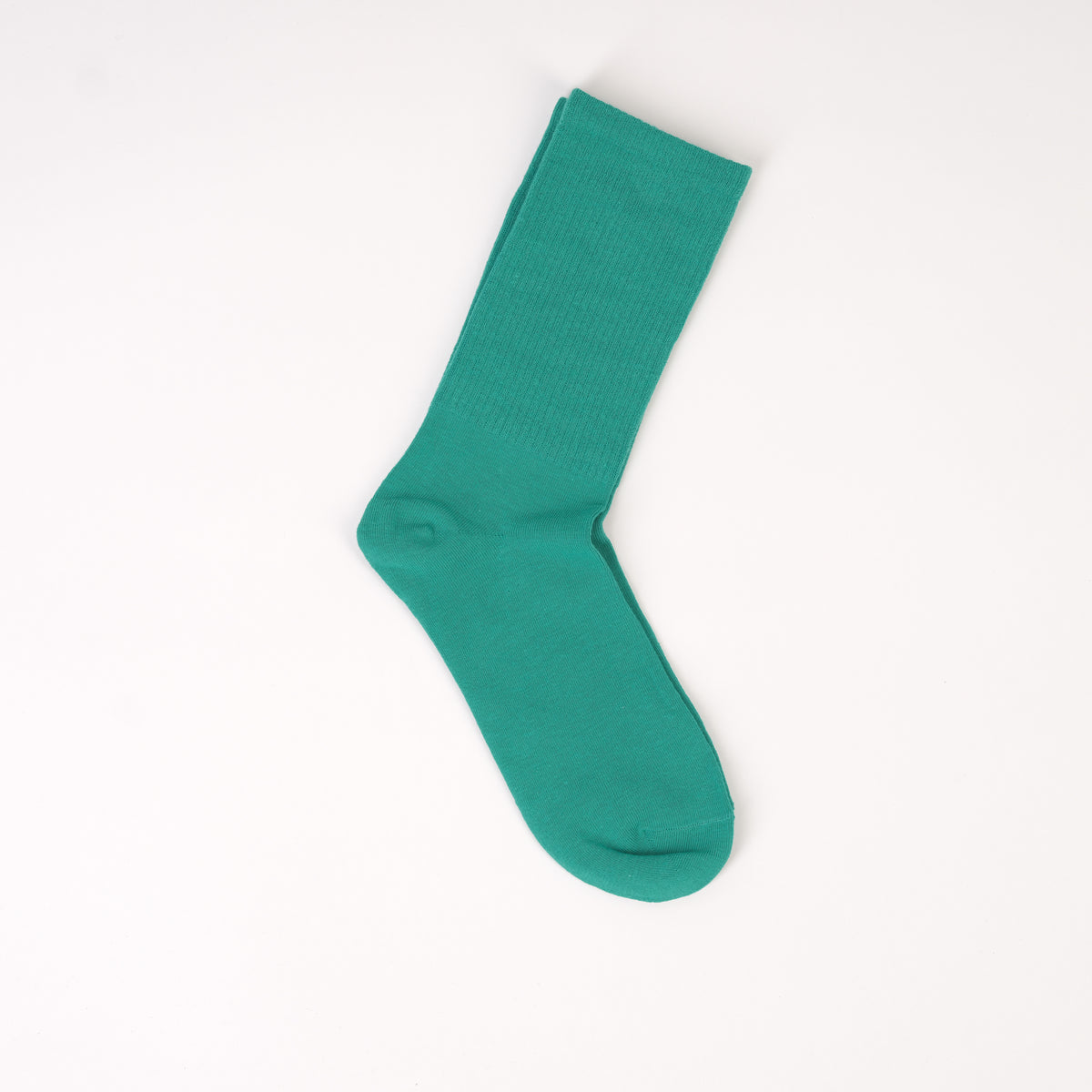Șosetă verde pastel tricotată din bumbac moale, lungime medie