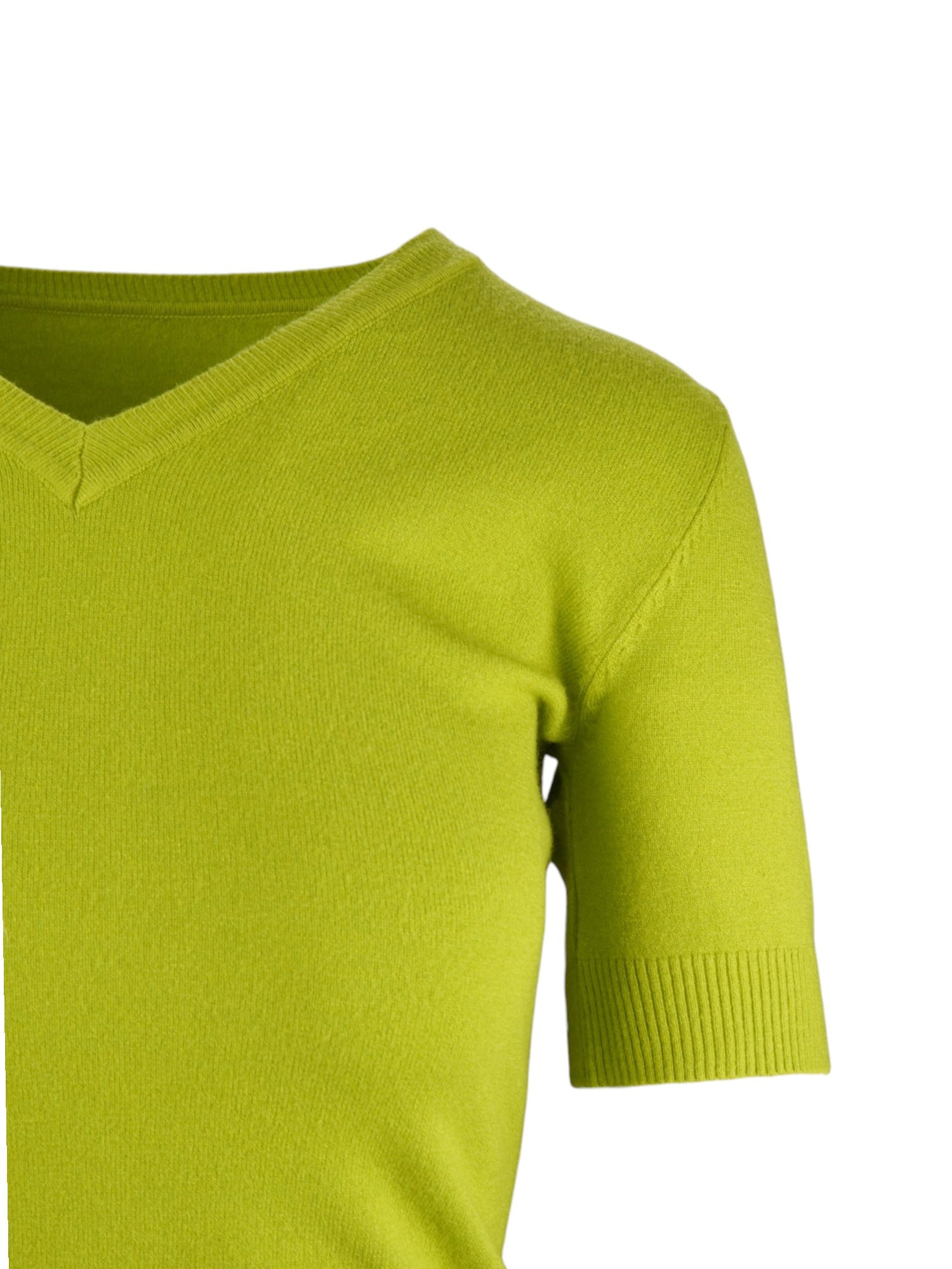 Top Slim Fit Soft Cu Mâneca Scurtă Și Decolteu În V