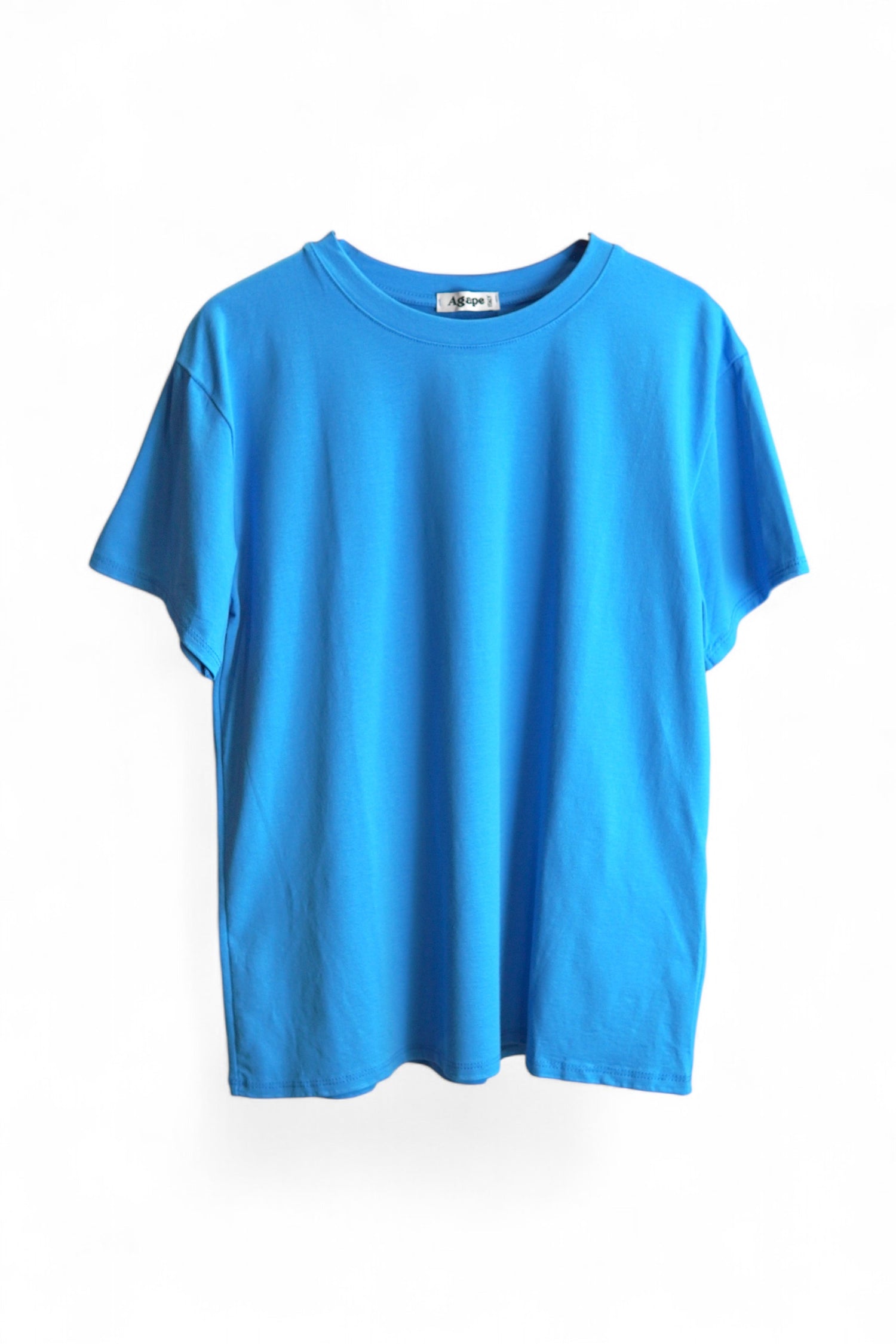  Tricou albastru electric din bumbac elastic, ideal pentru vară