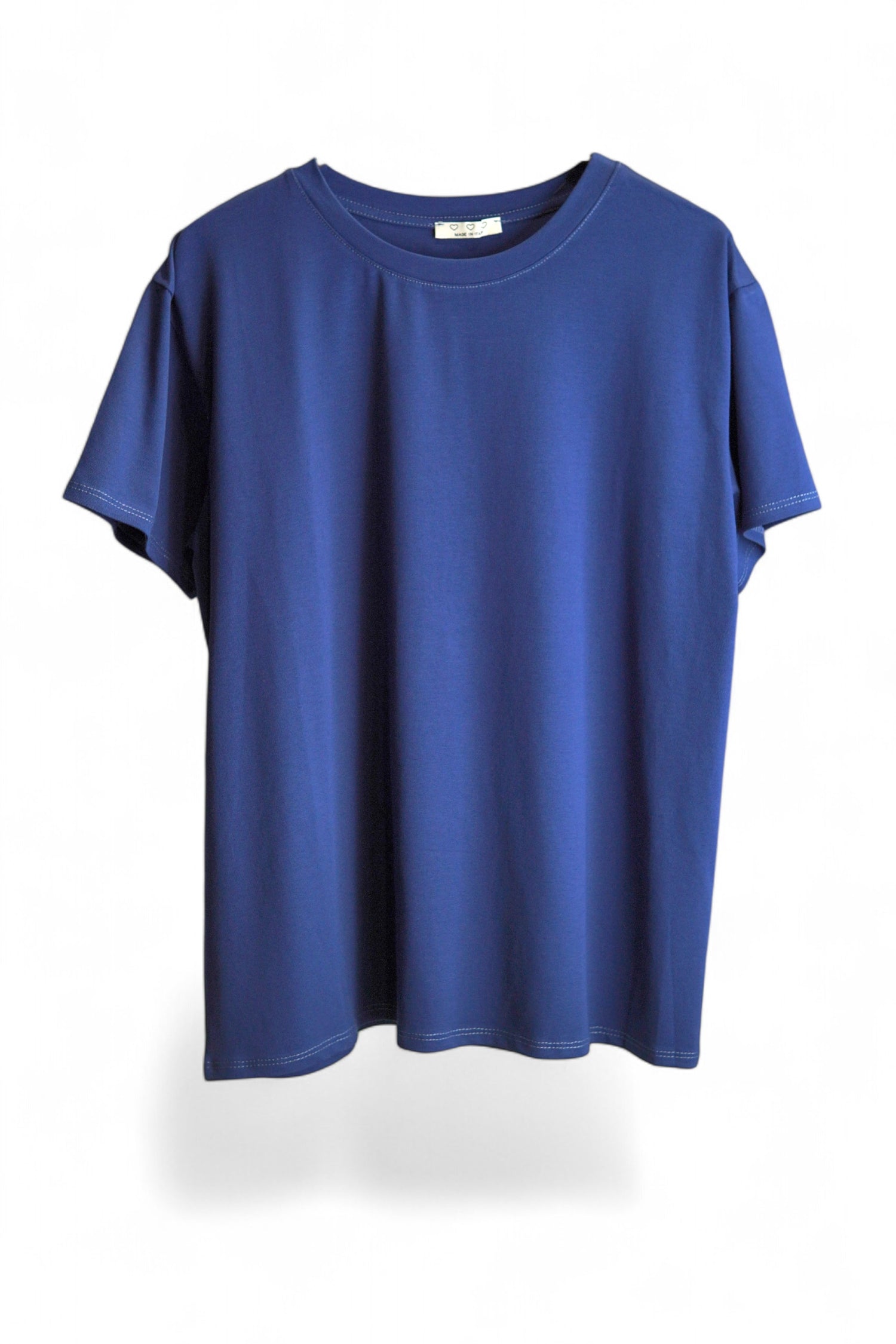 Tricou albastru marin cu croială clasică și material elastic