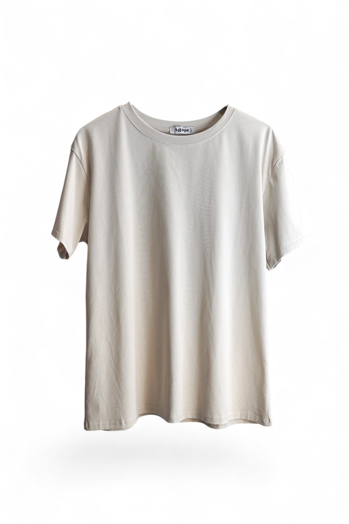  Tricou bej deschis, ideal pentru ținute minimaliste și casual