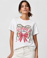 Tricou din bumbac cu imprimeu Summer Vibes, vedere din față