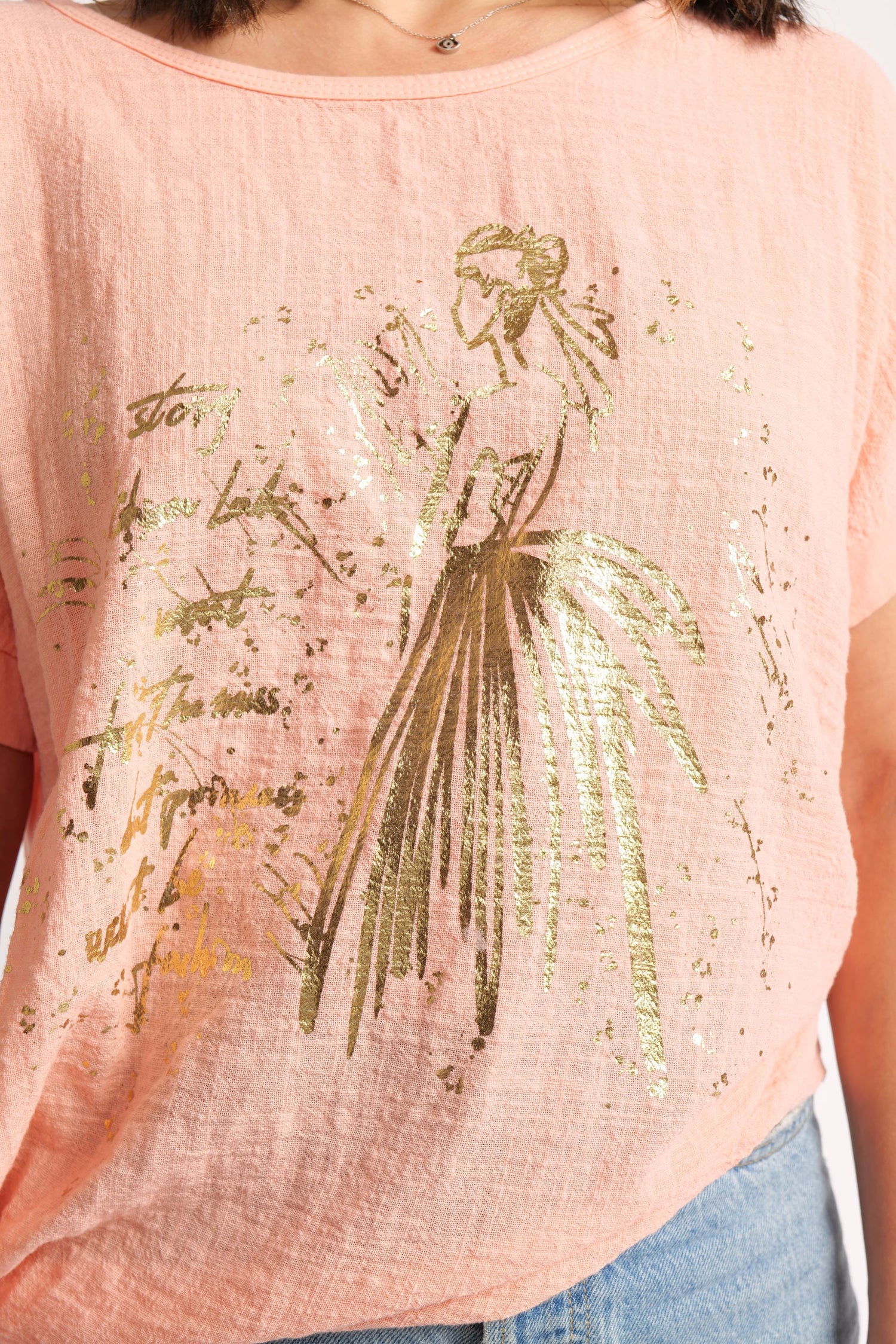 Tricou Cu Nod Din Bumbac Printat