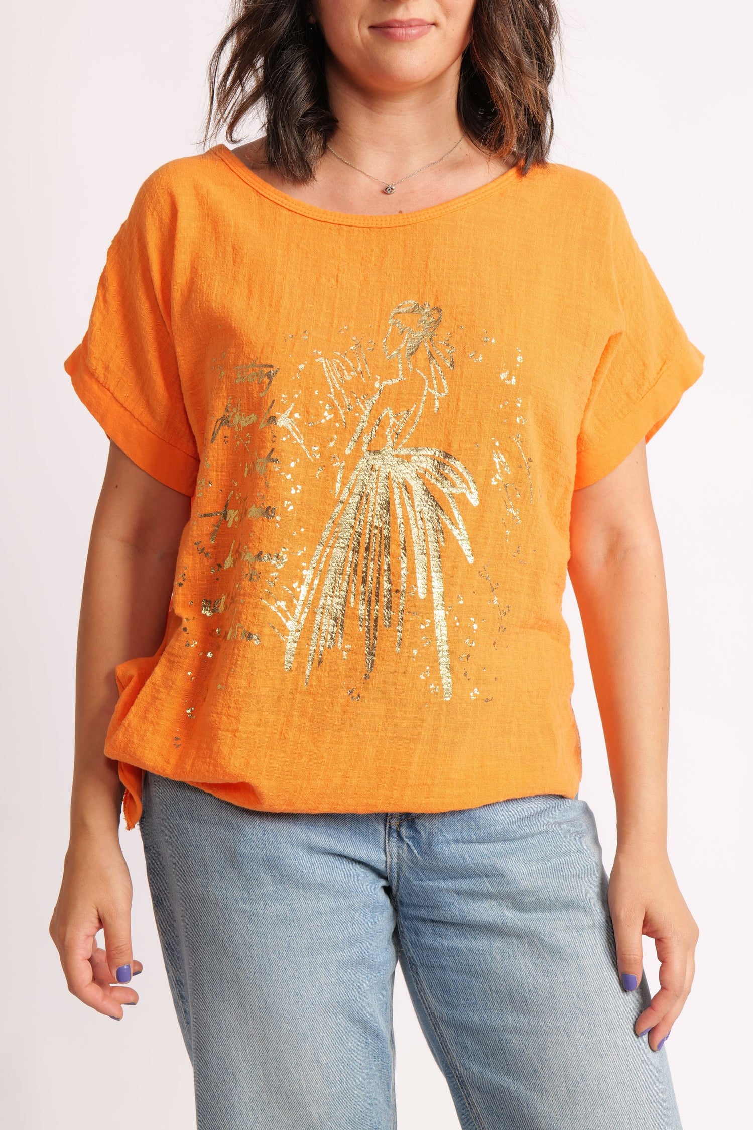 Tricou Cu Nod Din Bumbac Printat