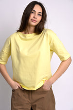 Tricou damă galben pal casual, material confortabil