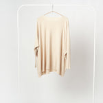 Bluză oversize din tricot cu mâneci mulate, crem - All Above Boutique