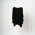 Bluză oversize din tricot cu mâneci mulate, negru - All Above Boutique