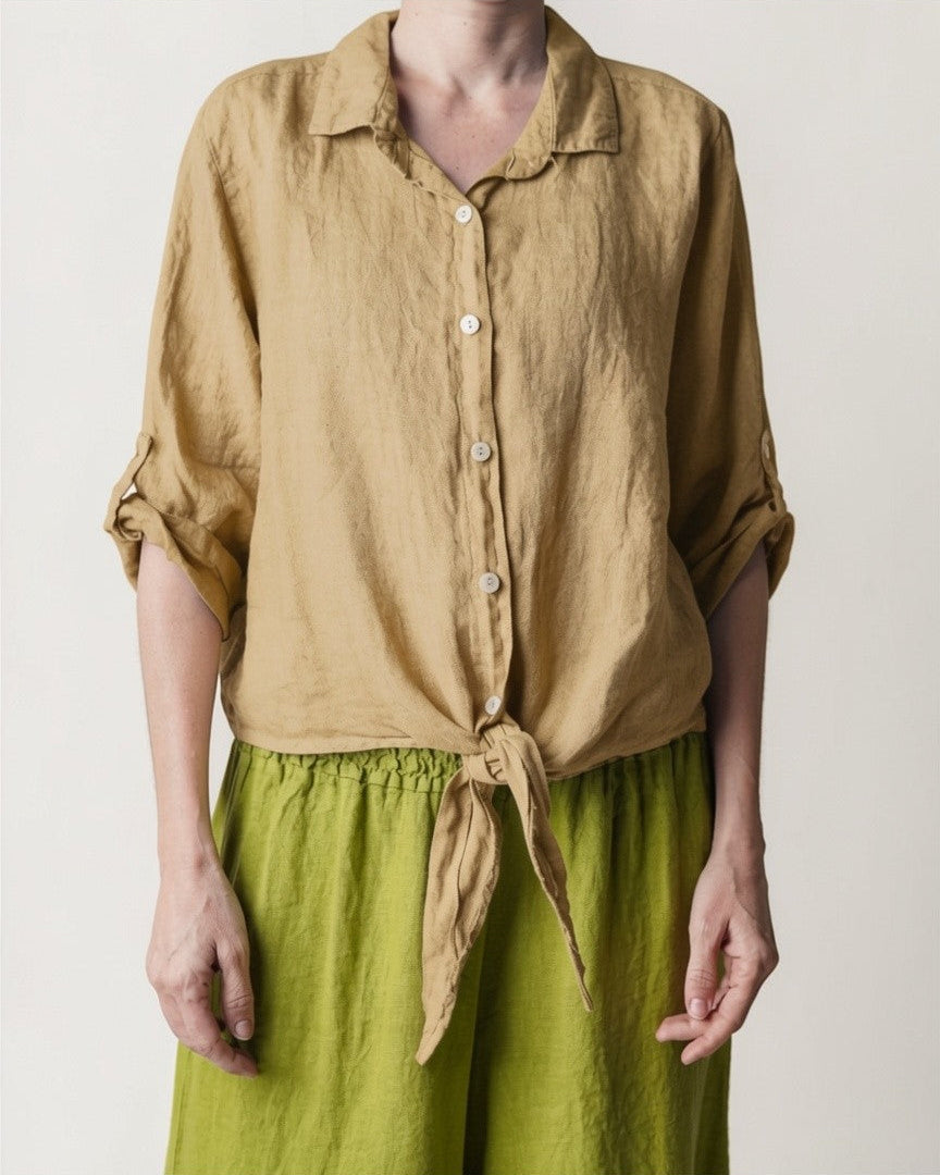 Cămașă Din In Cu Nod – Lejeră De Vară