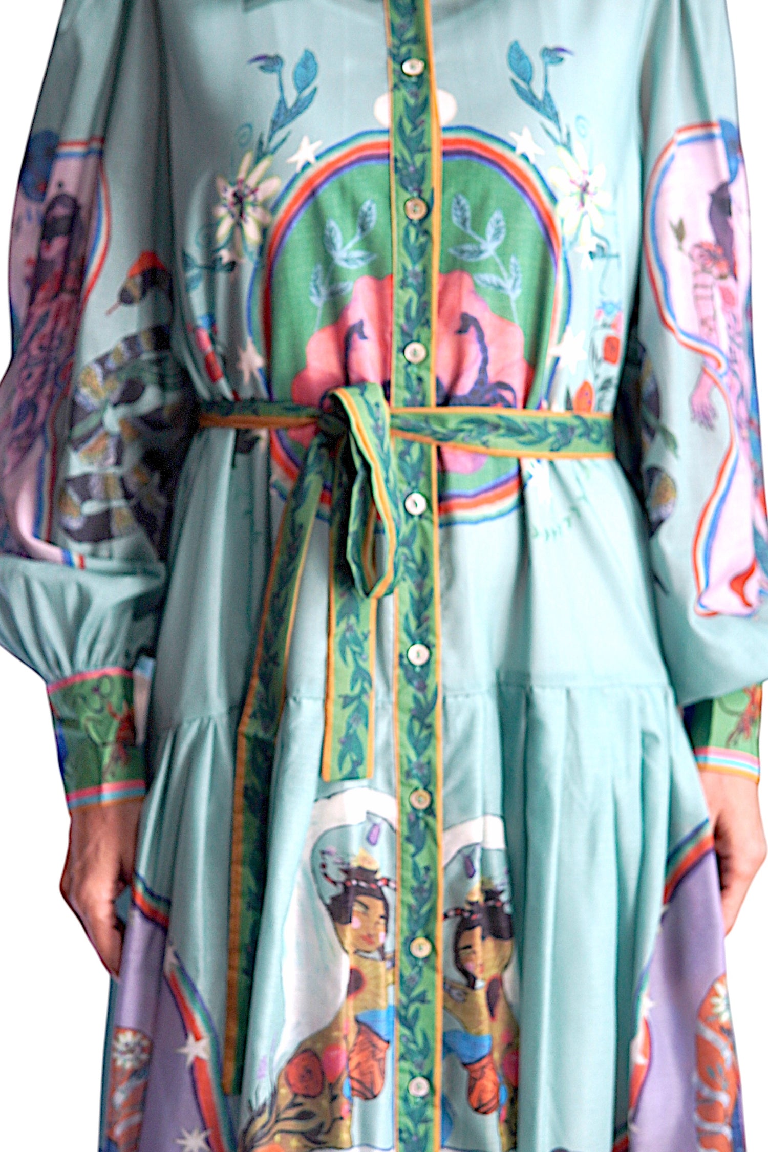 Rochie Cămașă Lungă Cu Print Artistic