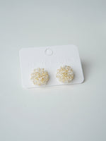 All Above Boutique delicate gold wire earrings with clear crystal cluster design, perfect for special occasions.