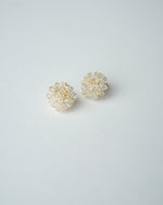 All Above Boutique delicate gold wire earrings with clear crystal flower design, perfect for special occasions.