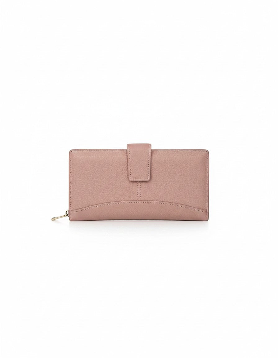 All Above Boutique women's leather wallet with multiple card slots and secure clasp closure, available in various colors.