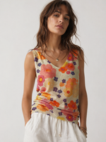 Maieu lejer cu imprimeu floral multicolor și lurex auriu, vedere frontală, All Above Boutique