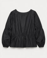 Bluza din bumbac cu maneca raglan si insertii elastice, culoare negru, fotografie produs.