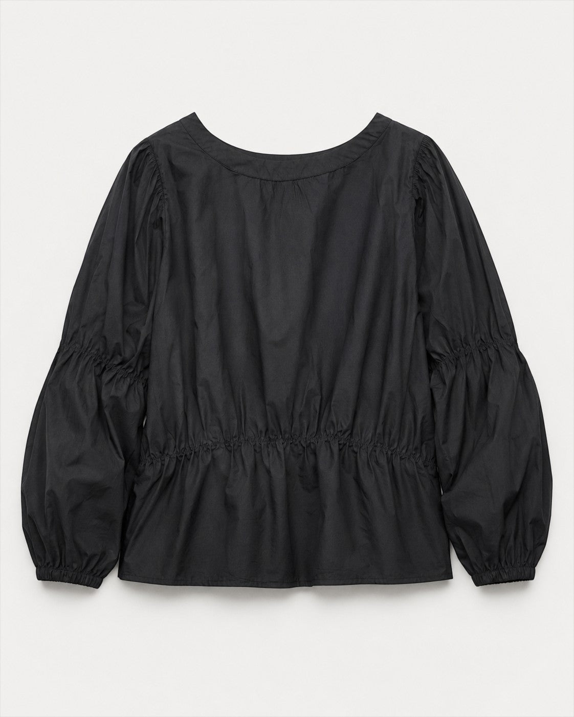 Bluza din bumbac cu maneca raglan si insertii elastice, culoare negru, fotografie produs.