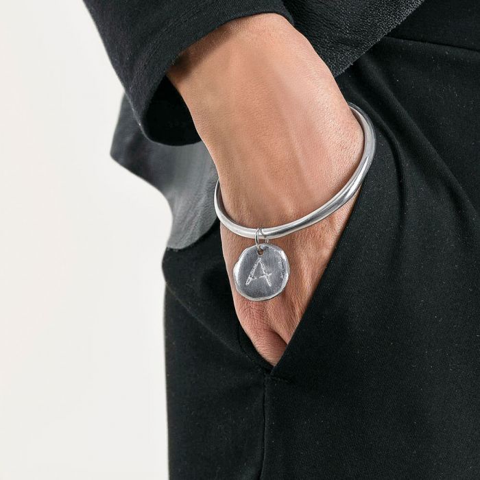 Brățară Handmade din Aluminiu Reciclat, Model Fin Rotund