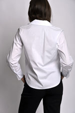 Cămașă clasică office slim fit albă, vedere din spate