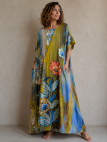 Rochie midi cu imprimeu antichizat, vedere laterală — All Above Boutique.