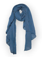 Esarfa din bumbac subtire, culoare albastru denim.