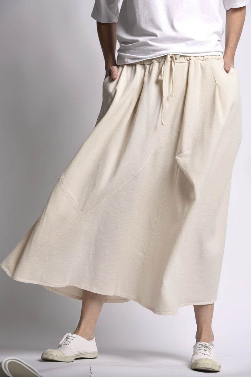 Fustă Cloș Cu Talie Elastică – Pliuri Decorative Midi