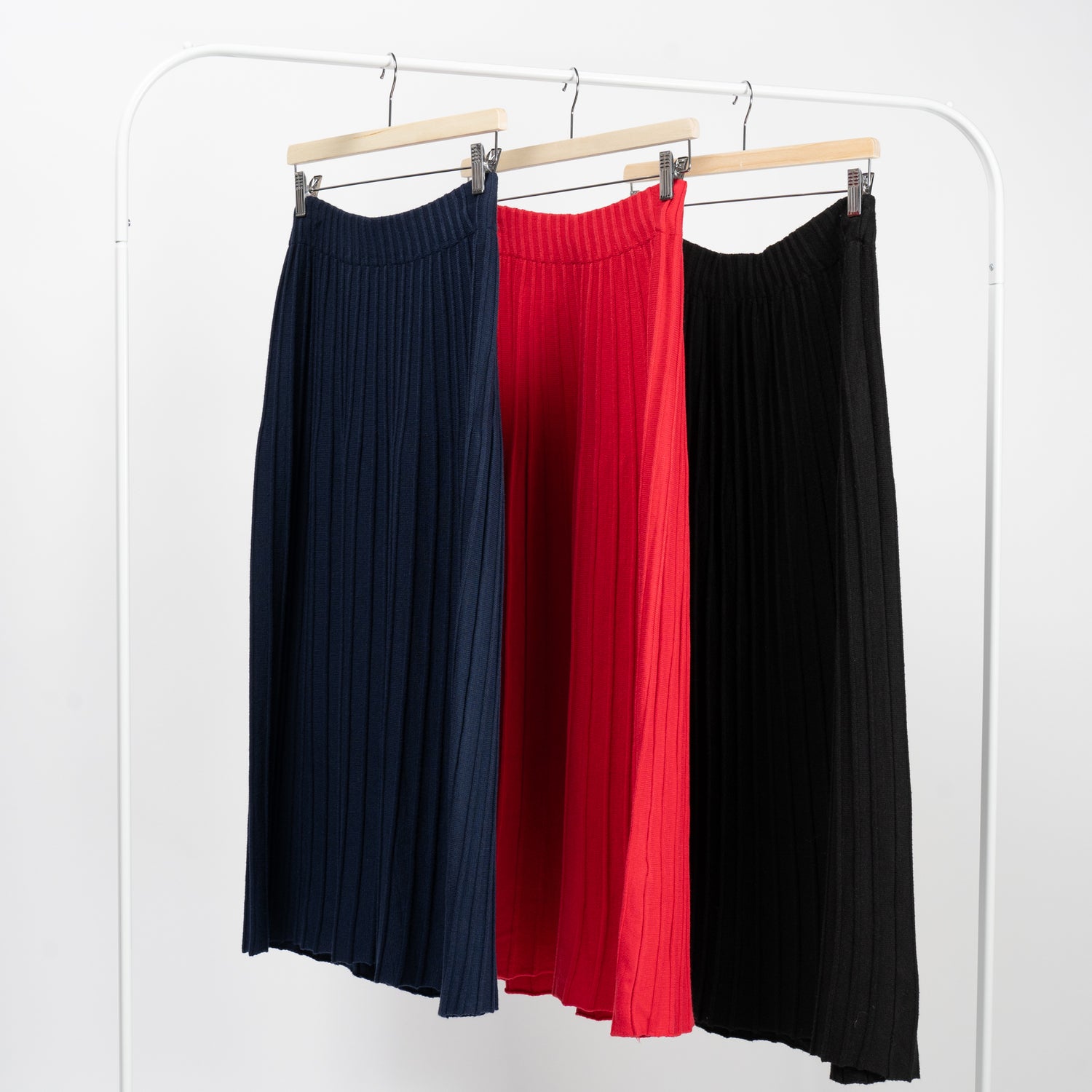 Fustă Midi Cloș Din Tricot Moale Cu Talie Elastică