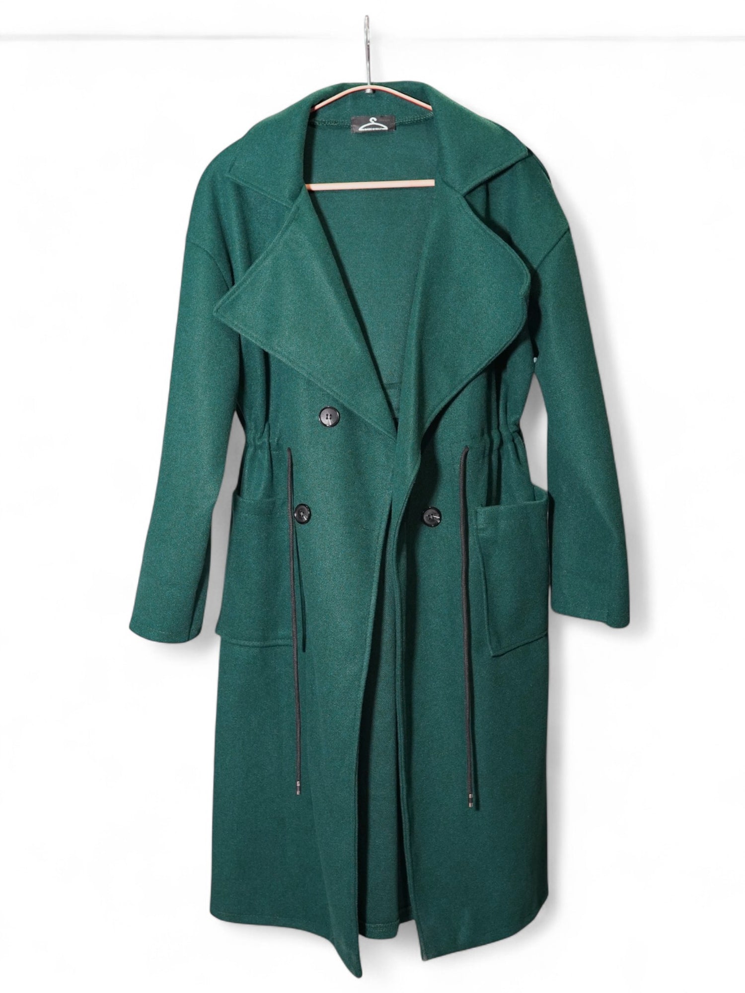 Palton Midi Oversized Cu Nasturi Și Cordon