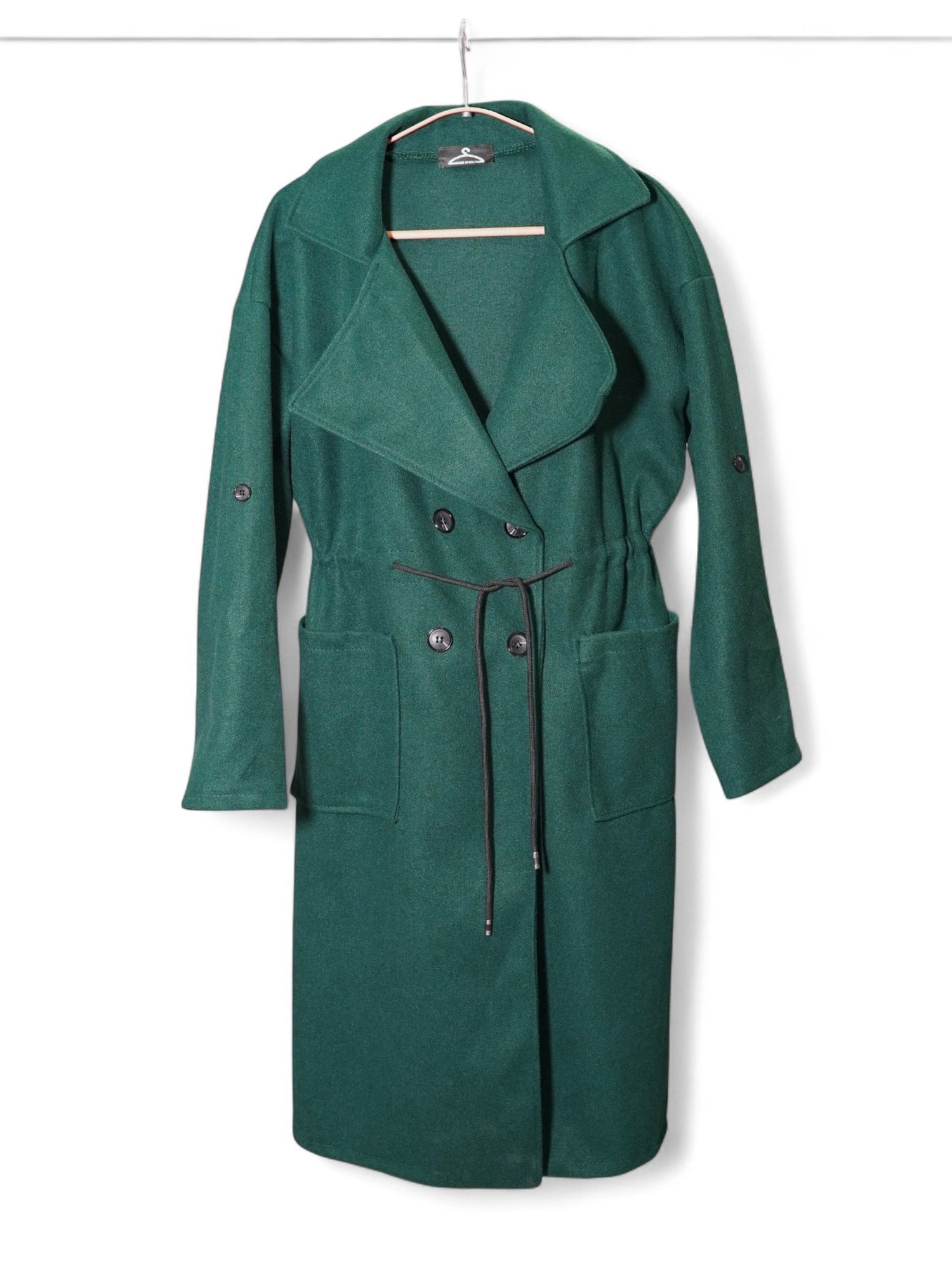 Palton Midi Oversized Cu Nasturi Și Cordon