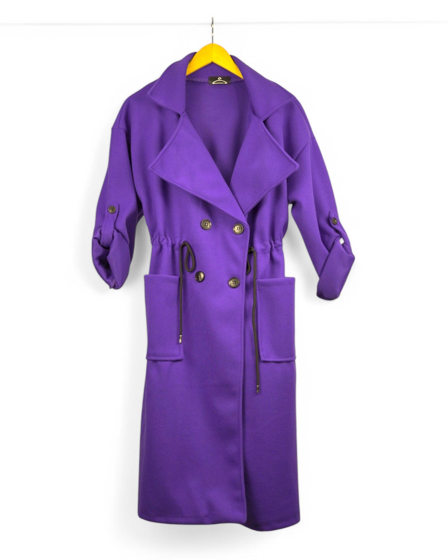 Palton Midi Oversized Cu Nasturi Și Cordon